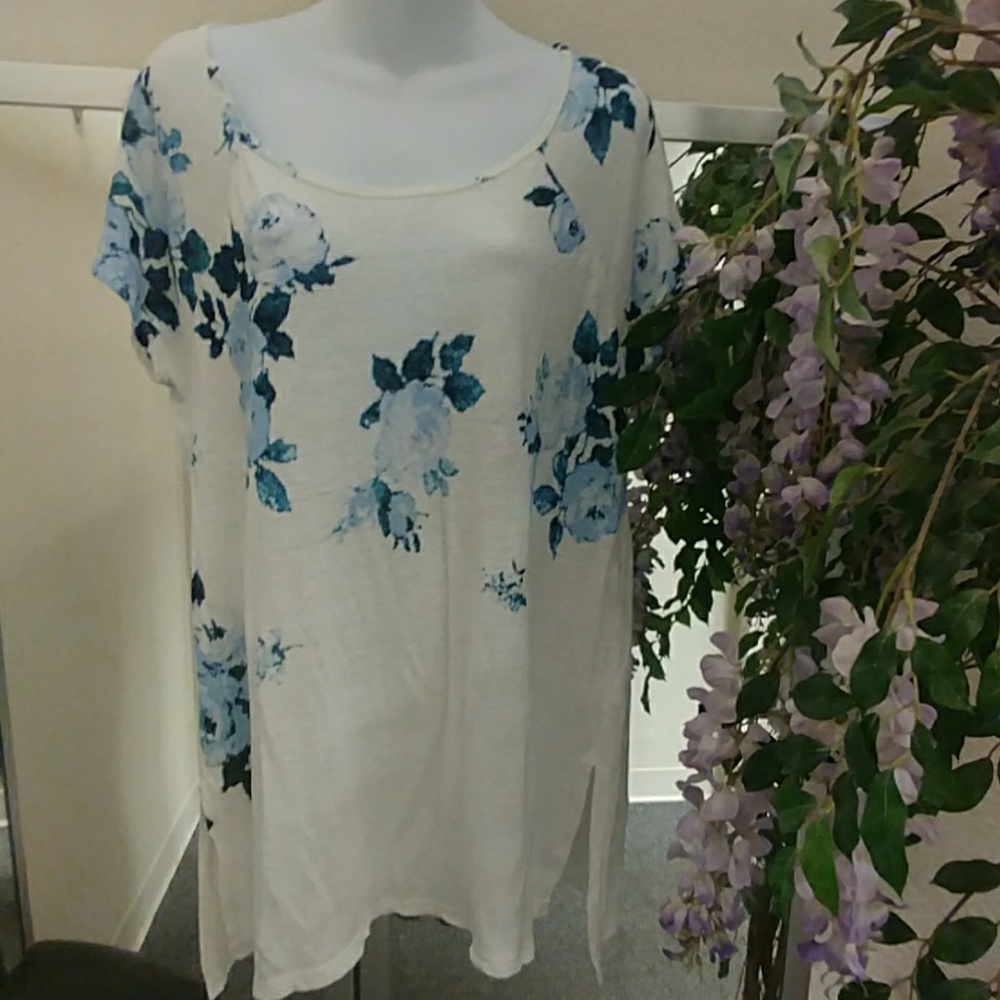 πLucky Brand Floral Linen Tunic Top - Picture 1 of 8